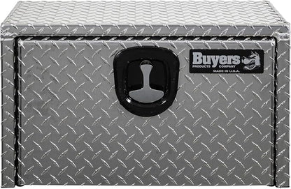 Buyers Products 1705148 Diamond Tread Aluminum Underbody Truck Tool Box, 14 x 12 x 16, Made in USA, .100 in. Thick, Corrosion-Resistant, Locking Compression Latch – Secure Storage for Work Trucks