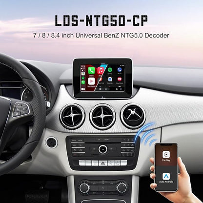 Wireless CarPlay & Android Auto Retrofit Kit Decoder for Mercedes Benz A/CLA/GLA/B/C/E/G/SL/V Class (2014–2019) with NTG5.0/5.1 System, Supports Original Knob Control & Camera