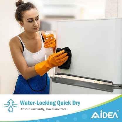 AIDEA Microfiber Cleaning Cloth-400PK, Soft Microfiber Towels for Cars, Absorbent Cleaning Rags, Lint-Free Streak-Free Wash Cloths for House, Kitchen, Window(12in.x12in), Black