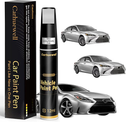 (1J4) Silver Lining Metallic Touch Up Paint Compatible with Lexus, Exact Match Car Paint Pen Automotive Scratch Repair Remover Kit Quick & Easy Solution for Vehicle Chips and Nicks