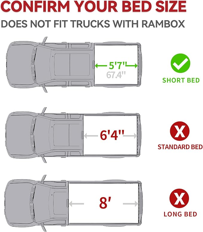YITAMOTOR Low-Profile Hard Tri-Fold Truck Bed Tonneau Cover Compatible with Ram 1500 New Body Style 2019-2026 with 5.7 ft Bed Without Rambox