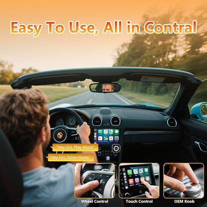 4 in 1 Wireless Carplay Adapter, Wired to Wireless Adapter for Car Play& Android Auto&Airplay&Mirror Link,USB-A Plug with Type-C Extension,Mini Size and Compact (4 in 1)