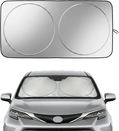 Sienna Windshield Sun Shade, Custom Fit Foldable Front Window Sunshade Visor, Reflective UV and Heat Block Interior Protector, Fits 1998–2025 Models