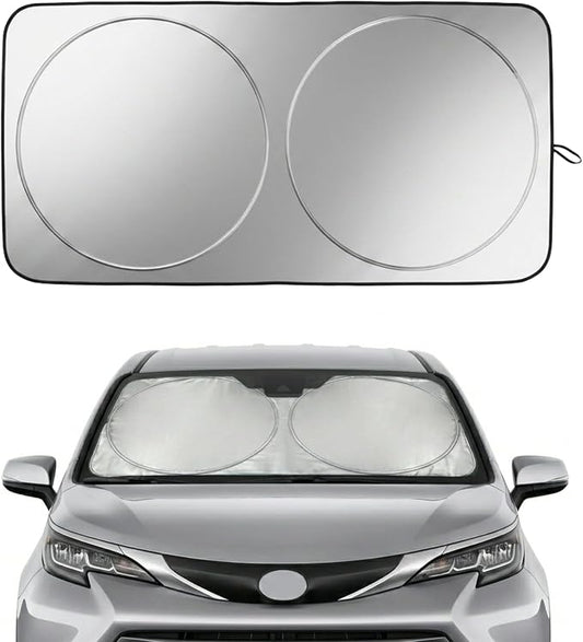 Sienna Windshield Sun Shade, Custom Fit Foldable Front Window Sunshade Visor, Reflective UV and Heat Block Interior Protector, Fits 1998–2025 Models