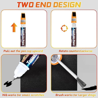 Touch Up Paint Pen for Cars, Car Paint Scratch Repair, 2-In-1 Car Touch Up Paint Fill Paint Pen, Quick & Easy Solution to Repair Minor Automotive Scratches 0.8 fl oz (Black)