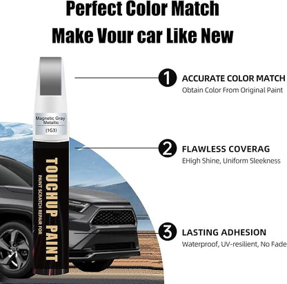 Magnetic Gray Metallic(1G3) Car Paint Touch Up Pen Compatible with Toyota, 2-In-1 Color Accurate Touch Up Car Scratch Repair Paint Match Toyota Series Automotive Scratch Remover for Nicks&Chips Repair