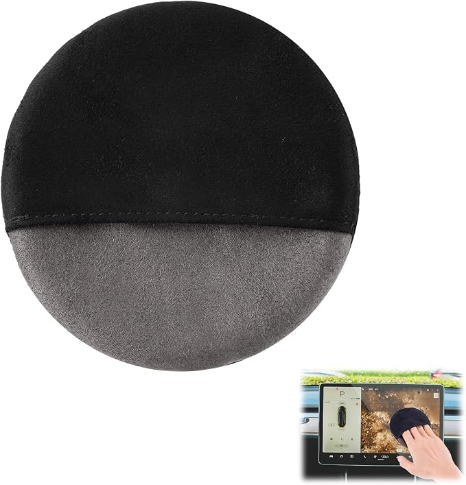 PEUTIER Car Screen Cleaner Cloth, Microfiber Car Accessories Cleaning Pads Round Car Touch Screen Cleaner Wipes for Auto Car Interior Dashboard Display Cleaning