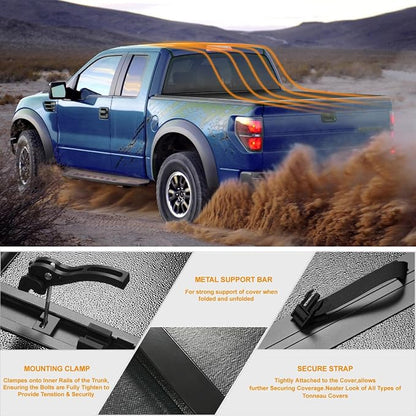 FRP Hard Tri-Fold Truck Bed Tonneau Cover Compatible with 99-07 Silverado Sierra 6.5Ft Short Bed