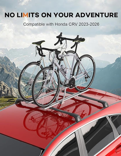 Wonderdriver 330lbsLockable Roof Rack Cross Bars Compatible with Honda CRV CR-V EX LX EX-L 2023-2026 (𝐖𝐈𝐓𝐇𝐎𝐔𝐓 𝐒𝐈𝐃𝐄 𝐑𝐀𝐈𝐋𝐒), Roof Rails Crossbars Cargo Bars Rooftop Carrier Luggage