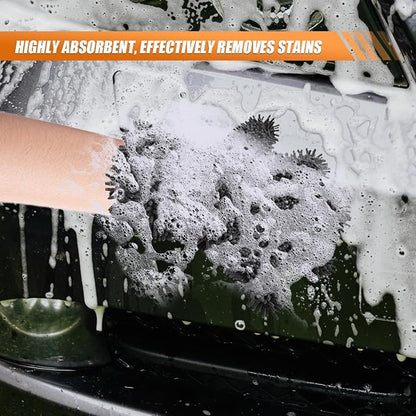 Craedli 2PCS Car Wash Mitts, Anti-Scratch Double Sided 5-Finger Microfiber Car Interior&Exterior Detailing Gloves, Soft Vehicle Chenille Dusting Mitt for Cleaning Wheel Tight Spot (Gray)