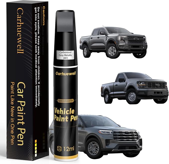 Carbonized Gray Metallic(M7) Touch Up Paint for Ford, Car Paint Pen Scratch Repair Two-In-One Touch Up Paint, Exact Color Match for Ford Automotive Scratch Remover for Deep Scratches
