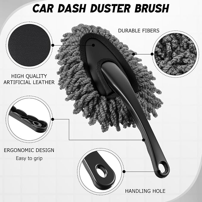 16 Pcs Windshield Cleaner Tool, Car Cleaning Kit with Various Detailing Brushes Set Spray Bottle Cleaner Towel Cleaning Gel Accessories Car Interior Detailing Kit for Windows Vents(Gray)