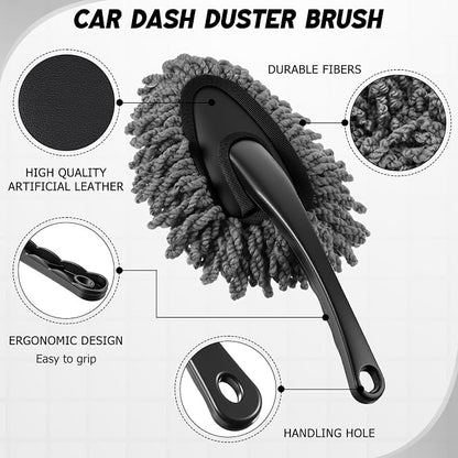 16 Pcs Windshield Cleaner Tool, Car Cleaning Kit with Various Detailing Brushes Set Spray Bottle Cleaner Towel Cleaning Gel Accessories Car Interior Detailing Kit for Windows Vents(Gray)