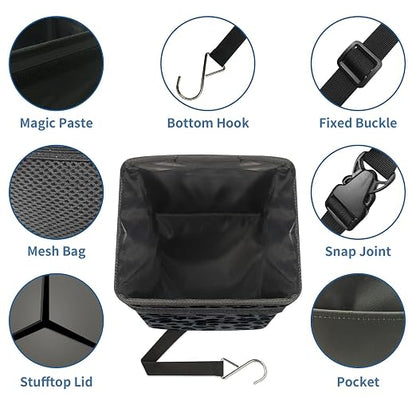 Car Trash Can – Multi-Purpose, Lightweight and Portable with Durable Water-Resistant Coating, No Installation Required, Practical and Ample Capacity, Variety of Colors.Black Leopard Print
