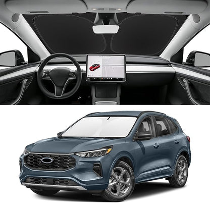 Custom Fit Windshield Sun Shade for Ford Escape 2020-2026, Blocks UV & Heat, Front Window Sunshade Accessorie, Easy Fold & Store Keep Your Car Cooler