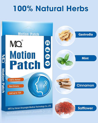 MQ Motion Sickness Patch,50 Count,Non Drowsy Sea Sickness Patches Behind Ear for Cruise Ship Travel, Waterproof Car Sick Patches Fast Acting & Long Last 72H
