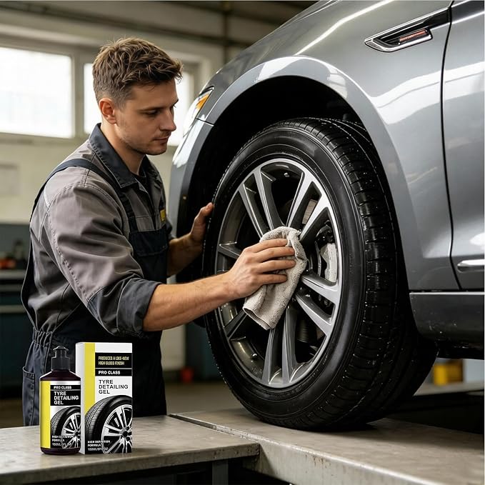 Tire Shine Gel – High Gloss Rubber Restorer, Professional Automotive Wheel Care Coating | Long Lasting Refresh Formula for Car Truck Motorcycle Detailing