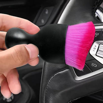 AOCISKA Car Interior Detailing Brush,Soft Bristle Cleaning Brush Car Detailing Brush Dusting Brush,Car Interior Cleaning Tool,Auto Detail Brush Car Dash Duster Brush (Black&Double Purple)