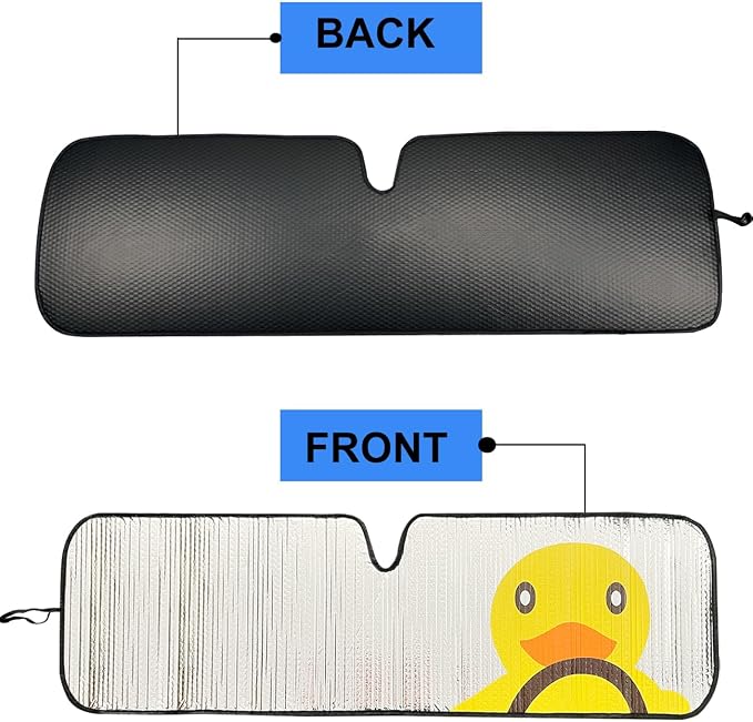 Windshield Sun Shade for Jeep Wrangler JK JKU JL JLU1997-2024,Window Sun Visor for UV Rays & Heat Protection,Duck Windshield Sunshade