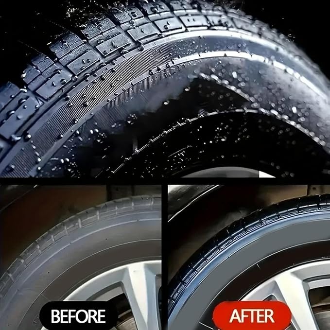 Car Tire Shine - Auto Tyre Polishing, Nourishing Gel, Wet Look Finish, UV Block Formula, Anti Static Layer | for Mechanics Detailers Trucks