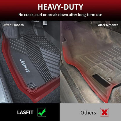 LASFIT Floor Mats for Acura RDX 2019-2026 All Weather Floor Liner TPE Custom Fit Car Mats for Acura RDX 1st & 2nd Row Mats Tasteless Durable and Easy to Clean Black