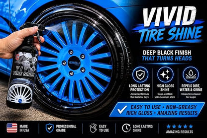 Detailing Products Vivid Tire Shine, Tire Dressing, Tire Gloss, Tire Shine Spray, car tire shine (16 oz)