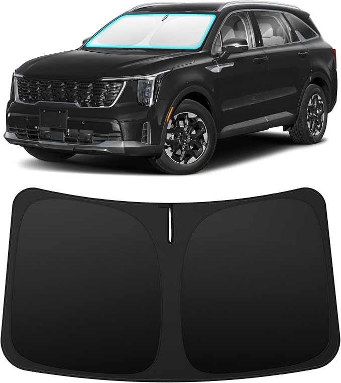 INSAUTO Custom Fit Windshield Sun Shade Accessories for Kia Sorento 2021-2026, Foldable Front Window Sunshade, UV & Heat Reflector, Keeps Interior Cool, Includes Storage Bag