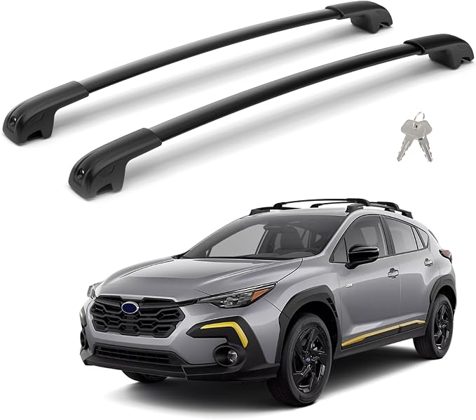 300LBS Lockable Roof Rack Cross Bars Compatible with Subaru Crosstrek 2018-2023 & Impreza 2017-2023, Aluminum Anti-Corrosion Cross Bar Fit Luggage Kayaks Bicycles Snowboard with Raised Side Rails