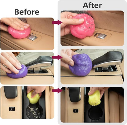 ColorCoral Car Cleaning Gel Reusable Car Clean Putty 4Pack - Universal Car Interior Cleaner Slime for Keyboard Cleaner,Cute Car Cleaning Accessories, 4 Fragrances,Dust Remover Gifts for Men & Women