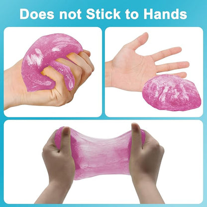 FiveJoy Car Cleaning Gel Universal Cleaning Putty for Car Interior, Reusable Auto Cleaning Slime Car Cleaning Supplies for Car Vent, Keyboard Cleaner Pink 3Pack