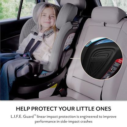 Evenflo Revolve360 Slim 2-in-1 Rotating Car Seat with Green & Gentle Fabric (Travertine)
