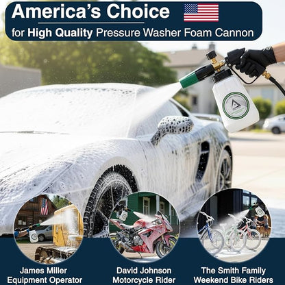 DBR Tech® Foam Cannon for Pressure Washer | Pro Grade, 1.1mm Orifice, 1000-4000 PSI