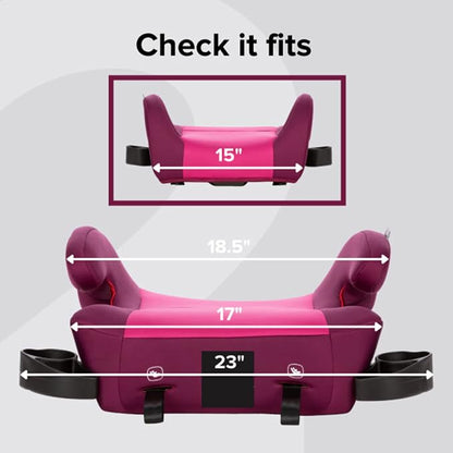 Diono Solana 2 XL Pack of 2 2022, Dual Latch Connectors, Lightweight Backless Belt-Positioning Booster Car Seat, 8 Years 1 Booster Seat, Pink