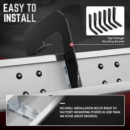 DNA Motoring 6.5" Flat Running Boards Side Step Nerf Rails Bars Compatible with 99-16 Ford F250SD F350SD F450SD Crew Cab, STEPB-U-F25099-T1-C