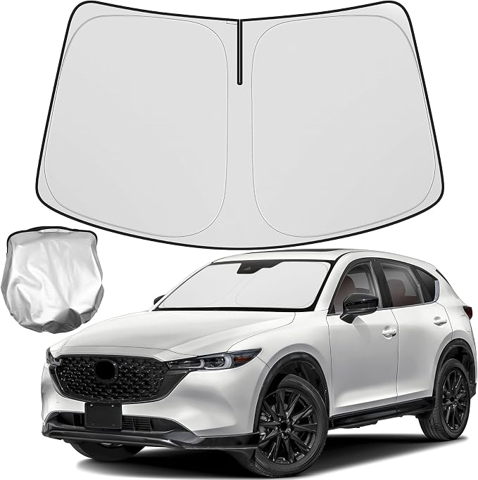 Windshield Sun Shade Compatible for Mazda CX5 CX-5 2017-2023 2024 2025 2026 Accessories Foldable Front Window Sunshade Sun Visor Protector Block UV Rays