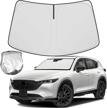 Windshield Sun Shade Compatible for Mazda CX5 CX-5 2017-2023 2024 2025 2026 Accessories Foldable Front Window Sunshade Sun Visor Protector Block UV Rays