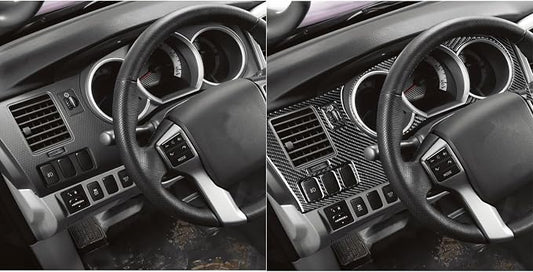 NVCNX Real Premium Carbon Fiber for Toyota 2nd Gen Tacoma Accessories 2005-2015 2006 2007 2008 2009 2010 2011 2012 2013 2014 Car Dash Dashboard Panel Cover Interior Trim Kit Overlay Sticker Decal 7PCs