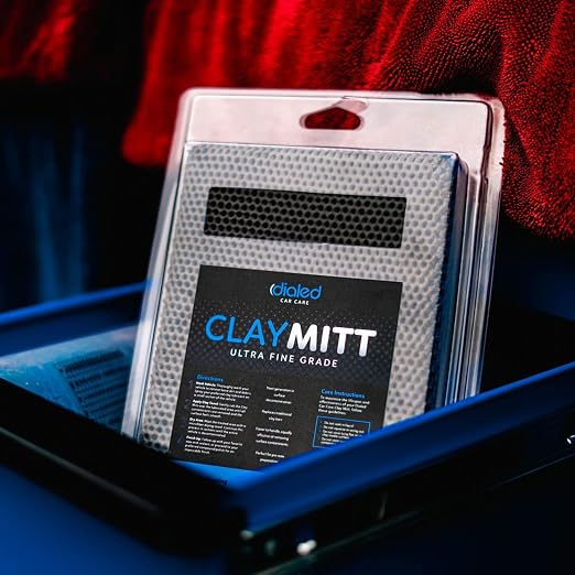 Dialed Clay Mitt - Mesh 3.0 Design - Surface Prep for Waxing, Polishing and Sealant - Fine Grade