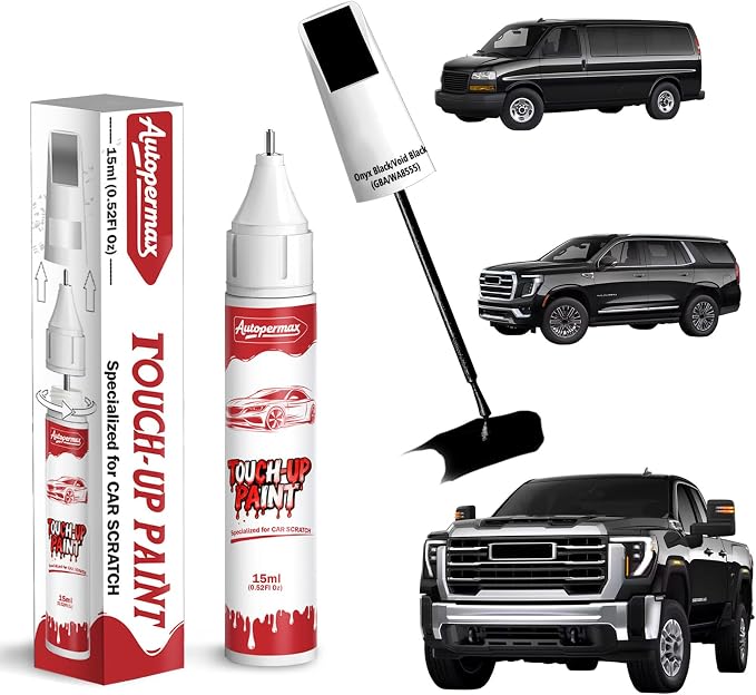 Onyx Black/Void Black(GBA/WA8555) Car Touch Up Paint for GMC, Color Accurate Two-In-One Car Paint Scratch Repair Pen, Professional Scratch Remover for Vehicles Chips and Nicks Scuff
