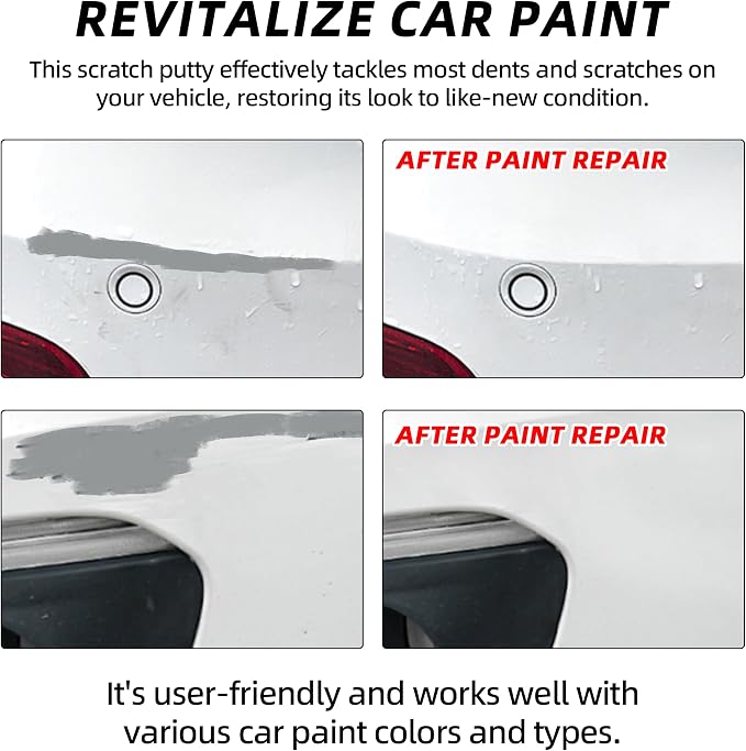 Calvana (2-Pack 20g Car Body Filler Repair, Automotive Putty Scratch Filler, Quick-Drying Formula for Minor Touch-ups, Ideal for Car Paint Scratch Removal and Rust, with 4pack Sand Paper Repair Tools