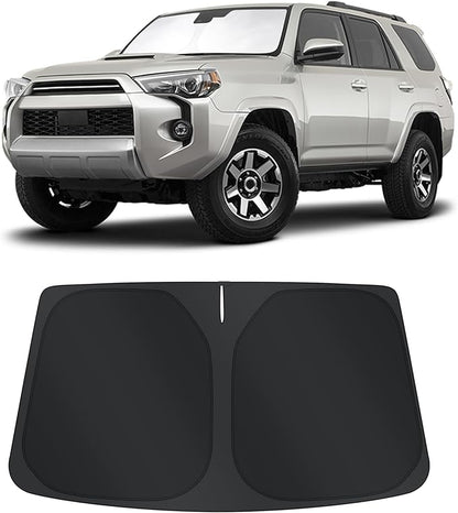 TINGLU Sun Shade for Toyota 4Runner 2010-2024 2025 Accessories Windshield Sun Shade Window Shade UV Rays Protection Sun Visor Cover with Steering Wheel Sunshade Storage Bag