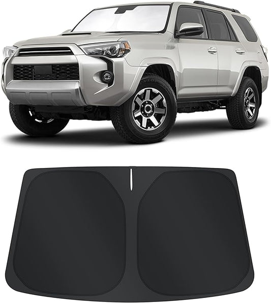 TINGLU Sun Shade for Toyota 4Runner 2010-2024 2025 Accessories Windshield Sun Shade Window Shade UV Rays Protection Sun Visor Cover with Steering Wheel Sunshade Storage Bag