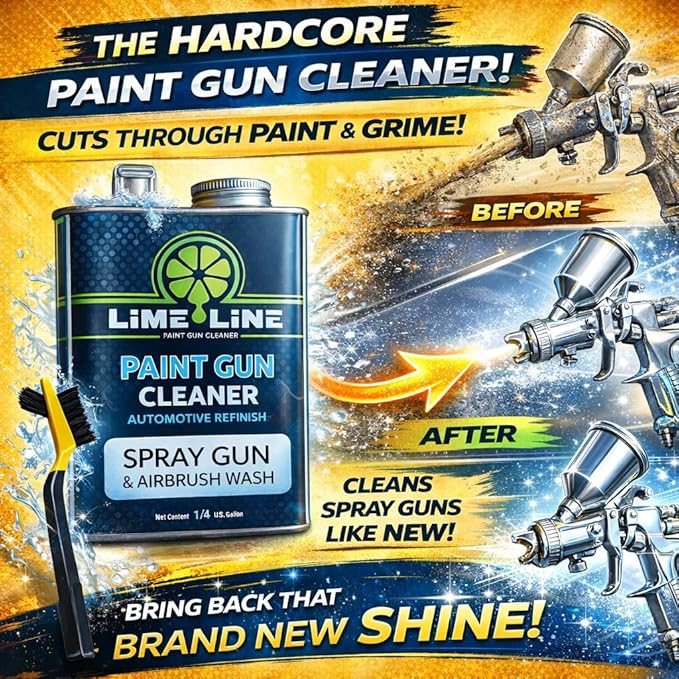 LiME LiNE Urethane Spray Gun and Airbrush Cleaner for Automotive Painting: Bonus Cleaning Brush Included 1 (Quart)