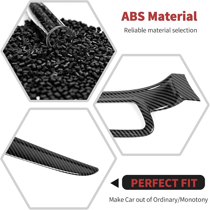 RT-TCZ Carbon Fiber Center Console Dashboard Panel Trim Inner Door Handle Cover Interior Trim Kit Decor Accessories for Jeep Grand Cherokee 2011-2020
