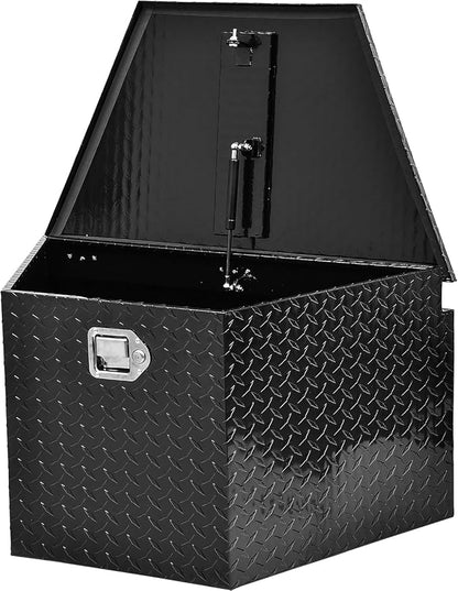 GarveeTech 33 in Trailer Tongue Boxes,Heavy Duty Aluminum Trailer Tool Box With Lock and Keys,Diamond Plate Storage Box,Waterproof Trailer Box for Pick Up Truck Bed,RV Trailer,Black