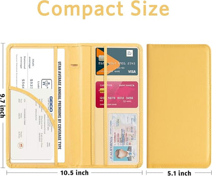 CoBak Car Registration and Insurance Holder - Vehicle Glove Box Car Organizer,Auto Truck Comparment Accessories Case with Magnetic Closure for Essential Document,Driver License,Cards