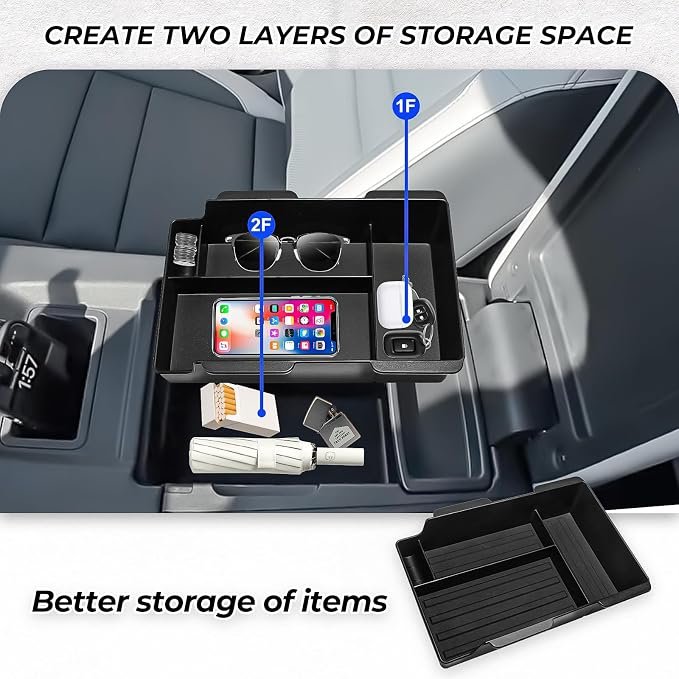 Center Console Organizer Fit for Honda Prologue EV 2024 2025, for Acura ZDX 2024 2025 Armrest Middle Storage Box Arm Rest Tray Interior Accessories