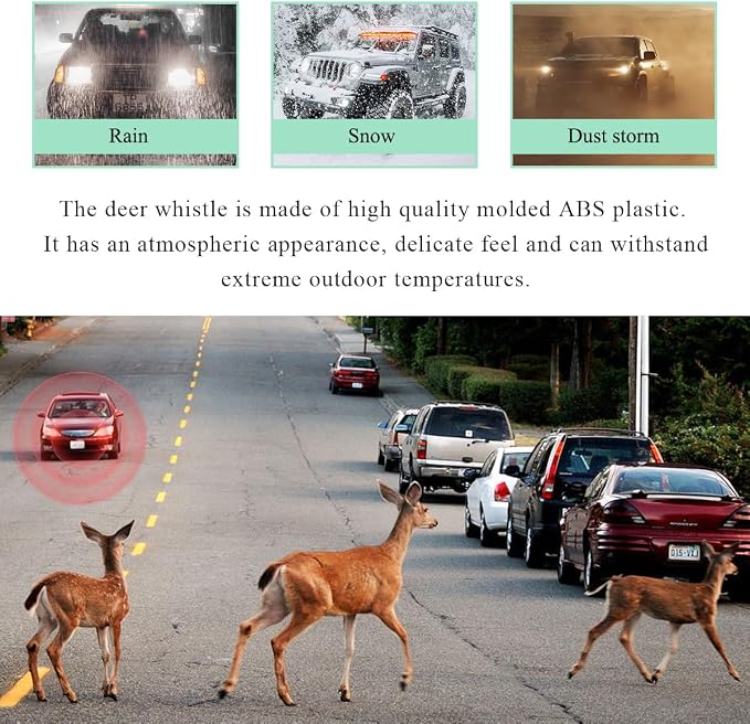 4 PCS Deer Whistles for Car, Deer Warning Whistle Wind Activated Safety Alert with Adhesive Tape, Animal Alert Device Avoid Collision for Sedans Trucks Motorcycles, Car Accessories (Black)
