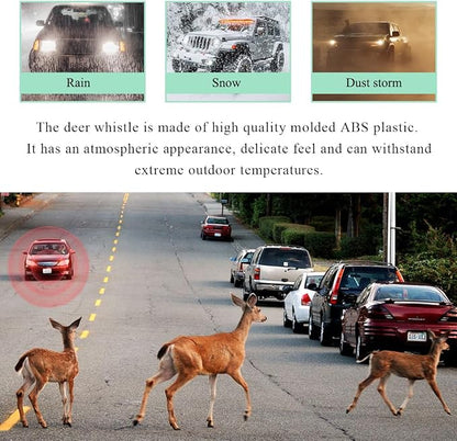 4 PCS Deer Whistles for Car, Deer Warning Whistle Wind Activated Safety Alert with Adhesive Tape, Animal Alert Device Avoid Collision for Sedans Trucks Motorcycles, Car Accessories (Black)