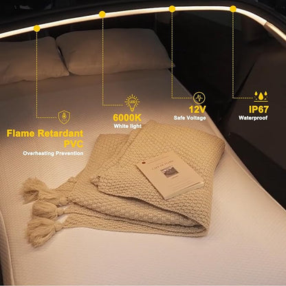 Tlyard Front Trunk LED Lights Strip for Tesla Model Y Juniper 2025 2026 Back Interior Frunk Lightning Waterproof &High Brightness Strip for Tesla Model Y Accessories